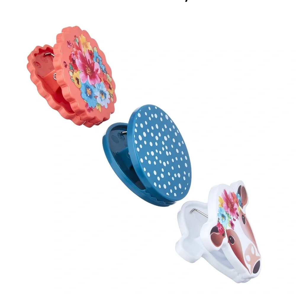 🆕 The Pioneer Woman Spring Bouquet Magnetic Bag Clips 3 Pack